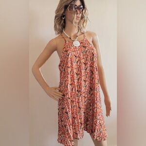 Forever 21 Floral Sleeveless Dress fully lined size Large. Plaid on lower skirt